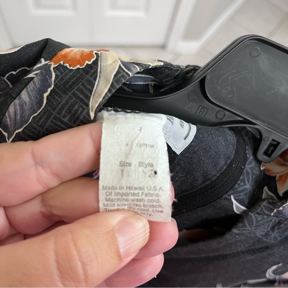 Hilo Hattie womens vintage cap sleeve floral midi dress with belt black 1 - Picture 5 of 5